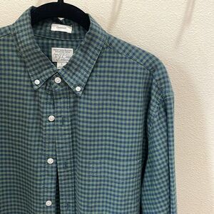 Men's J Crew Green Checkered Shirt